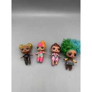 LOL Surprise Dolls Lot of 4 Mixed Figures Glitter Hair Accessories MGA